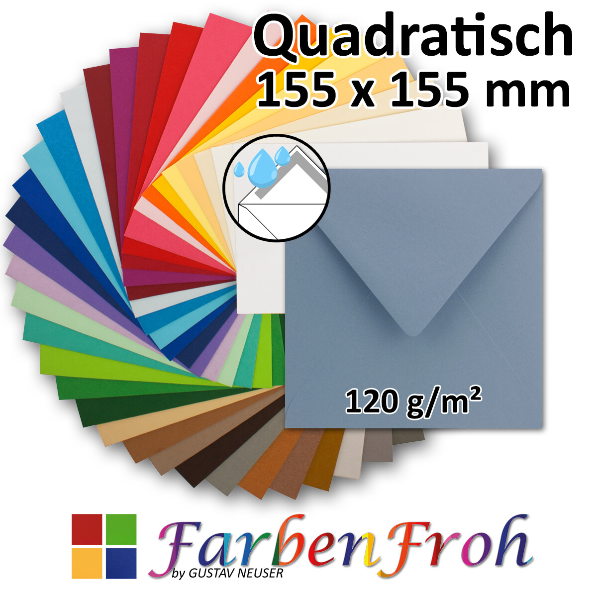 25 Sand-Braun quadratische Kraftpapier-Umschläge 15x15cm Öko Kuvers quadratisch 