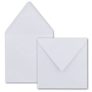 75x Quadratische Briefumschläge in Hochweiß (Weiß) - 15,5 x 15,5 cm - ohne Fenster, mit Nassklebung - 100 g/m² - Für Einladungskarten zu Hochzeit, Geburtstag und mehr - Serie FarbenFroh