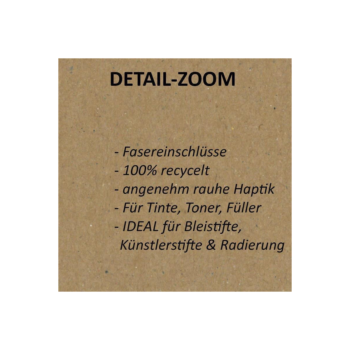 Vintage Kraftpapier in Schwarz DIN A5 120 g/m² schwarzes Recycling-Papier Briefpapier 200 Blatt 100% ökologisch Brief-Bogen UmWelt by GUSTAV NEUSER® 