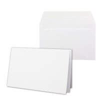 25x Kartenpaket DIN B6 Faltkarten Hochweiß/Kristallwei