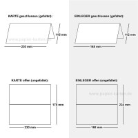 25x Kartenpaket DIN B6 Faltkarten Hochweiß/Kristallwei