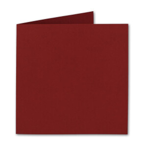 50x Quadratisches Falt-Karten-Set - 15 x 15 cm - mit Brief-Umschlägen - Dunkelrot - Nassklebung - für Grußkarten, Einladungen & mehr