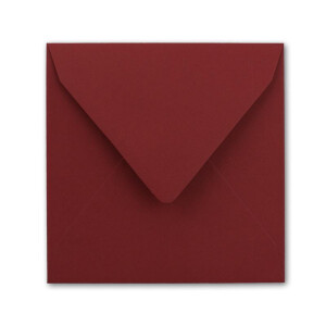 50x Quadratisches Falt-Karten-Set - 15 x 15 cm - mit Brief-Umschlägen - Dunkelrot - Nassklebung - für Grußkarten, Einladungen & mehr