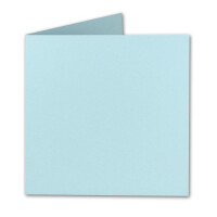 50x Quadratisches Falt-Karten-Set - 15 x 15 cm - mit Brief-Umschlägen - Hellblau - Nassklebung - für Grußkarten, Einladungen & mehr
