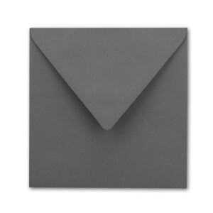 100x Quadratisches Falt-Karten-Set - 15 x 15 cm - mit Brief-Umschlägen - Dunkelgrau - Nassklebung - für Grußkarten, Einladungen & mehr