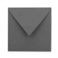 100x Quadratisches Falt-Karten-Set - 15 x 15 cm - mit Brief-Umschlägen - Dunkelgrau - Nassklebung - für Grußkarten, Einladungen & mehr