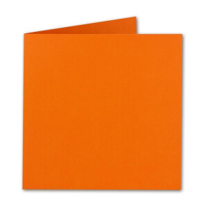 100x Quadratisches Falt-Karten Set - 15 x 15 cm - mit Brief-Umschlägen & Einlegeblättern - Orange - FarbenFroh by GUSTAV NEUSER