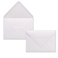 75x Briefumschläge Weiß DIN C6 gefüttert mit Seidenpapier in Weiß 100 g/m² 11,4 x 16,2 cm mit Nassklebung ohne Fenster