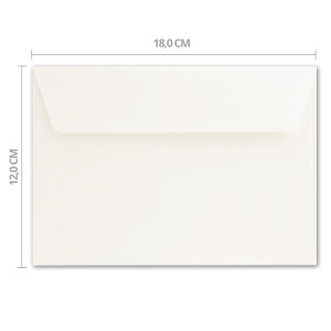 100x Briefumschläge 12 x 18 cm - ca DIN B6 mit Haftklebung, creme, stabile 90 g/m², Umschläge für Grußkarten und Einladungen