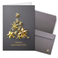 Weihnachtskarten-Set DIN A6 - Baum aus Goldst