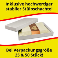 50x Kartenpaket DIN Lang mit Doppelkarten, Umschlägen und Einlegeblätter Cremeweiß - Faltkartenset ideal für Einladungen und Karten basteln - mit hochwertiger Stülpschachtel