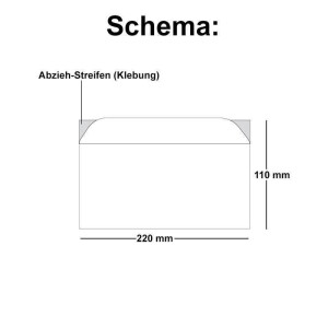 30x Trauer-Brief-Umschläge DIN Lang mit schwarzem Rahmen I 110 x 220 mm I Haftklebung ohne Fenster - Trauer-Rand in Schwarz I TrauerPapiere by GUSTAV NEUSER®