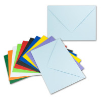 100x farbige Brief-Umschläge gemischt - ca. C5 - 152 x 218 mm - bunte Mischung - Haftklebung / Nassklebung - Mit und Ohne Futter - GUSTAV NEUSER
