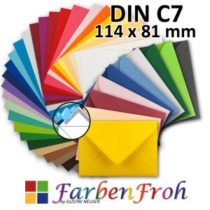Farbige Umschl&auml;ge gemischt - DIN C7 - 81 x 114...
