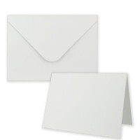 40x Faltkarten-Set inklusive Briefumschläge größer als DIN B6 - Übergröße - Blanko Einladungs-Karten in Weiß - Klappkarten mit Umschlägen