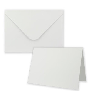 60x Faltkarten-Set inklusive Briefumschläge größer als DIN B6 - Übergröße - Blanko Einladungs-Karten in Weiß - Klappkarten mit Umschlägen