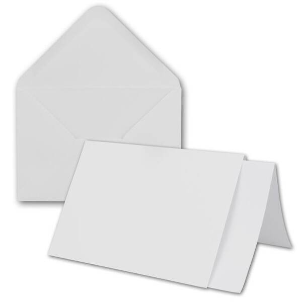 75x weißes DIN A6 Faltkartenset mit Leinenprägung - 10,4 x 14,8 cm - mit Briefumschlägen & Einlegeblätter - Einladungskarten Bastelset mit Leinen Oberfläche - von GUSTAV NEUSER