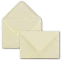 25x DIN A6 Faltkartenset mit Leinenprägung, cremefarben - 10,4 x 14,8 cm - mit Briefumschlägen & Einlegeblätter - Einladungskarten Bastelset hochwertiger Box - von GUSTAV NEUSER