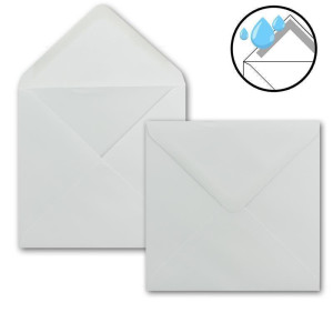 50 x Briefumschlag Quadratisch 15 x 15 cm in Weiß - 100g/m²- Nassklebung mit spitzer Verschlussklappe - Für ganz besondere Anlässe