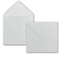 50 x Briefumschlag Quadratisch 15 x 15 cm in Weiß - 100g/m²- Nassklebung mit spitzer Verschlussklappe - Für ganz besondere Anlässe