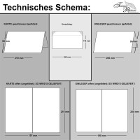 10x Trauerkarte mit Umschlag Set Danksagung - weltlich - DIN