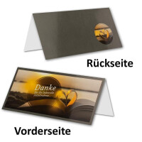 10x Trauerkarte mit Umschlag Set Danksagung - Herz- DIN Lang