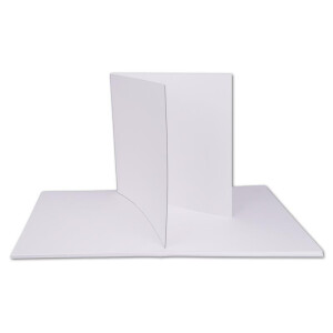 25x QQuadratisch Leinen Falt-Karten Set mit Brief-Umschlägen Weiss 14,5 x 14,5 cm Bastel-Set Karten blanko zum Selbstgestalten