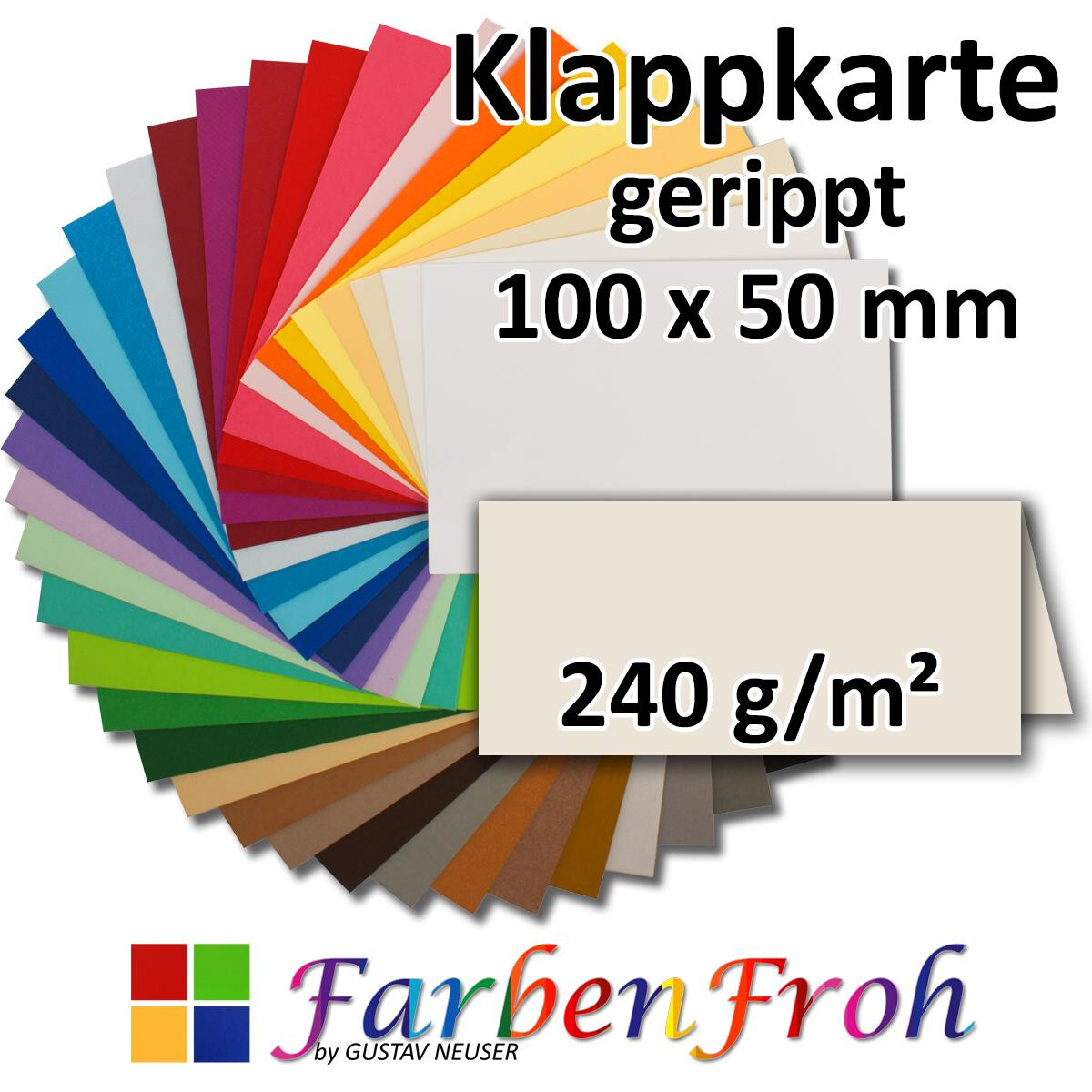 Tischkarte gerippt - 10,0 x 5,0 cm - 240 g/m² -...
