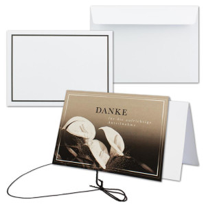 Trauerkarte mit Umschlag Set Danksagung - Calla- DIN A6...