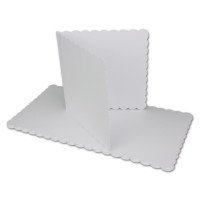 25x Quadratisches Falt-Karten-Set mit Wellen-Schnitt-Rand & Brief-Umschlägen I Farbe: Weiss I 14,5 x 14,5 cm I Papier-Bastel-Set inklusive hochwertiger Box I GUSTAV NEUSER®