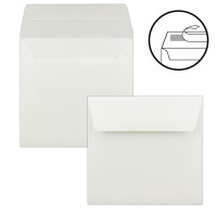 25x creme-weißes Quadratisches Falt-Karten-Set mit Brief-Umschlägen & Einlege-Blätter - 15,0 x 15,0cm - Papier-Bastel-Set - GUSTAV NEUSER®