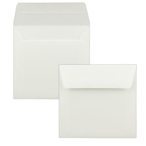 50x creme-weißes Quadratisches Falt-Karten-Set mit Brief-Umschlägen & Einlege-Blätter - 15,0 x 15,0cm - Papier-Bastel-Set  - GUSTAV NEUSER®