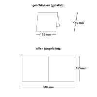150x creme-weißes Quadratisches Falt-Karten-Set mit Brief-Umschlägen & Einlege-Blätter - 15,0 x 15,0cm - Papier-Bastel-Set - GUSTAV NEUSER®