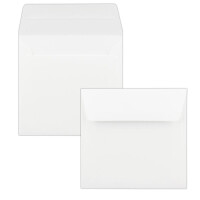 50x Quadratisches Falt-Karten-Set mit Brief-Umschlägen & Einlege-Blätter - Farbe: Weiss - 15,0 x 15,0cm - Papier-Bastel-Set  - GUSTAV NEUSER®
