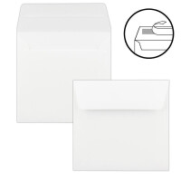 100x Quadratisches Falt-Karten-Set mit Brief-Umschlägen & Einlege-Blätter - Farbe: Weiss - 15,0 x 15,0cm - Papier-Bastel-Set  - GUSTAV NEUSER®
