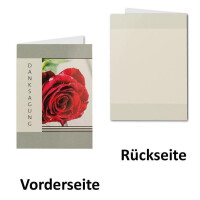 10x Trauerkarte mit Umschlag Set Danksagung - Rose- DIN A6 H