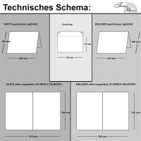 10x Trauerkarte mit Umschlag Set Danksagung - Rose- DIN A6 H