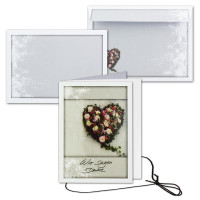 10x Trauerkarte mit Umschlag Set Danksagung - Herz- DIN A6 Hoch-Format - Danksagungskarten Trauerkarten nach Beerdigung - Trauer-Papiere by GUSTAV NEUSER