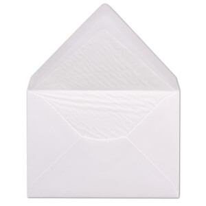 75 Brief-Umschläge Weiß - DIN C6 - gefüttert mit weißem Seidenpapier - 100 g/m² - 11,4 x 16,2 cm - Nassklebung - Ideal für Hochzeitseinladungen - NEUSER PAPIER