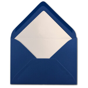 100 Briefumschläge Dunkel-Blau / Nachtblau - DIN C6 - gefüttert mit weißem Seidenpapier - 90 g/m² - 11,4 x 16,2 cm - Nassklebung - NEUSER PAPIER