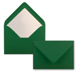 200 Briefumschläge Dunkel-Grün - DIN C6 - gefüttert mit weißem Seidenpapier - 90 g/m² - 11,4 x 16,2 cm - Nassklebung - NEUSER PAPIER