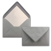 25 Briefumschläge Graphit-Grau - DIN C6 - gefüttert mit weißem Seidenpapier - 90 g/m² - 11,4 x 16,2 cm - Nassklebung - NEUSER PAPIER