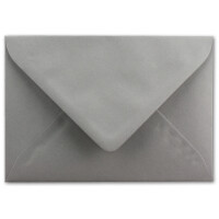 25 Briefumschläge Graphit-Grau - DIN C6 - gefüttert mit weißem Seidenpapier - 90 g/m² - 11,4 x 16,2 cm - Nassklebung - NEUSER PAPIER