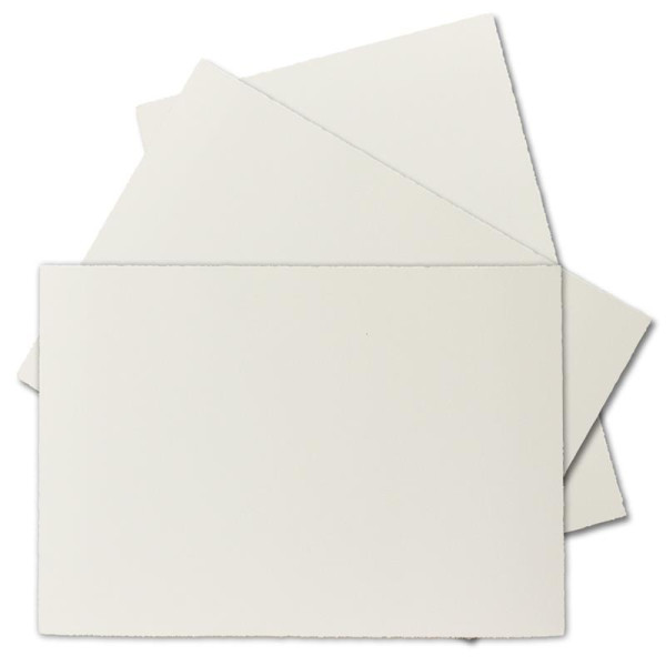 75 Stück DIN A6 Vintage Karten, Bütten-Papier, 105 x 148 mm, Natur-Weiß halbmatt - ohne Falz - Vellum Oberfläche - Karten aus Büttenpapier