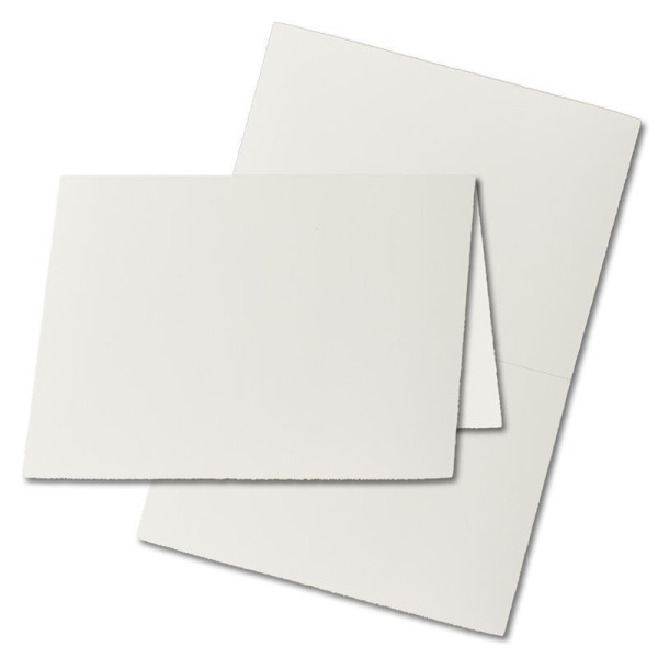 50x DIN A6 Vintage Faltkarten, Büttenpapier, 105 x 148 mm - hoch-doppelt, Natur-Weiß 240 g/m² - Vellum Oberfläche - Karten aus Büttenpapier