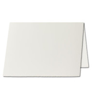 50x DIN A6 Vintage Faltkarten, Büttenpapier, 105 x 148 mm - hoch-doppelt, Natur-Weiß 240 g/m² - Vellum Oberfläche - Karten aus Büttenpapier