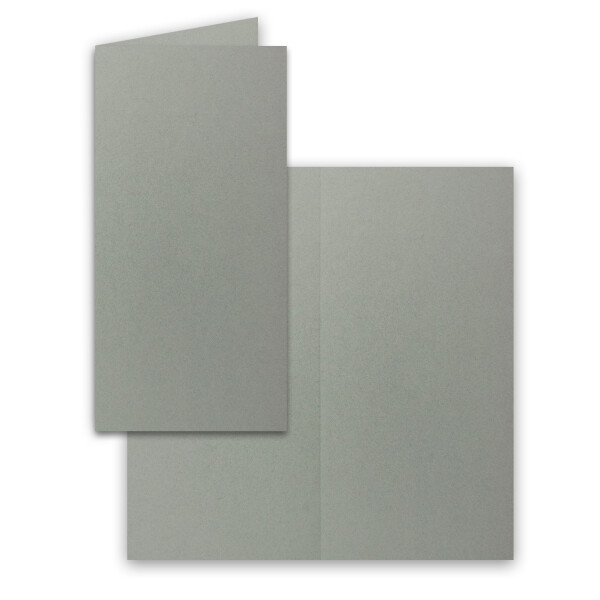 25x Falt-Karten DIN Lang - Graphit (Grau) - 10,5 x 21 cm - Blanko Doppelkarten - Klappkarten für Einladungen und Grußkarten zu Weihnachten und Geburtstag