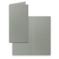 50x Falt-Karten DIN Lang - Graphit (Grau) - 10,5 x 21 cm - Blanko Doppelkarten - Klappkarten für Einladungen und Grußkarten zu Weihnachten und Geburtstag