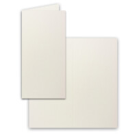75x Falt-Karten DIN Lang - naturweiss (Weiß) - 10,5 x 21 cm - Blanko Doppelkarten - Klappkarten für Einladungen und Grußkarten zu Weihnachten und Geburtstag