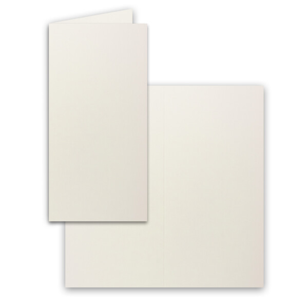 500x Falt-Karten DIN Lang - naturweiss (Weiß) - 10,5 x 21 cm - Blanko Doppelkarten - Klappkarten für Einladungen und Grußkarten zu Weihnachten und Geburtstag